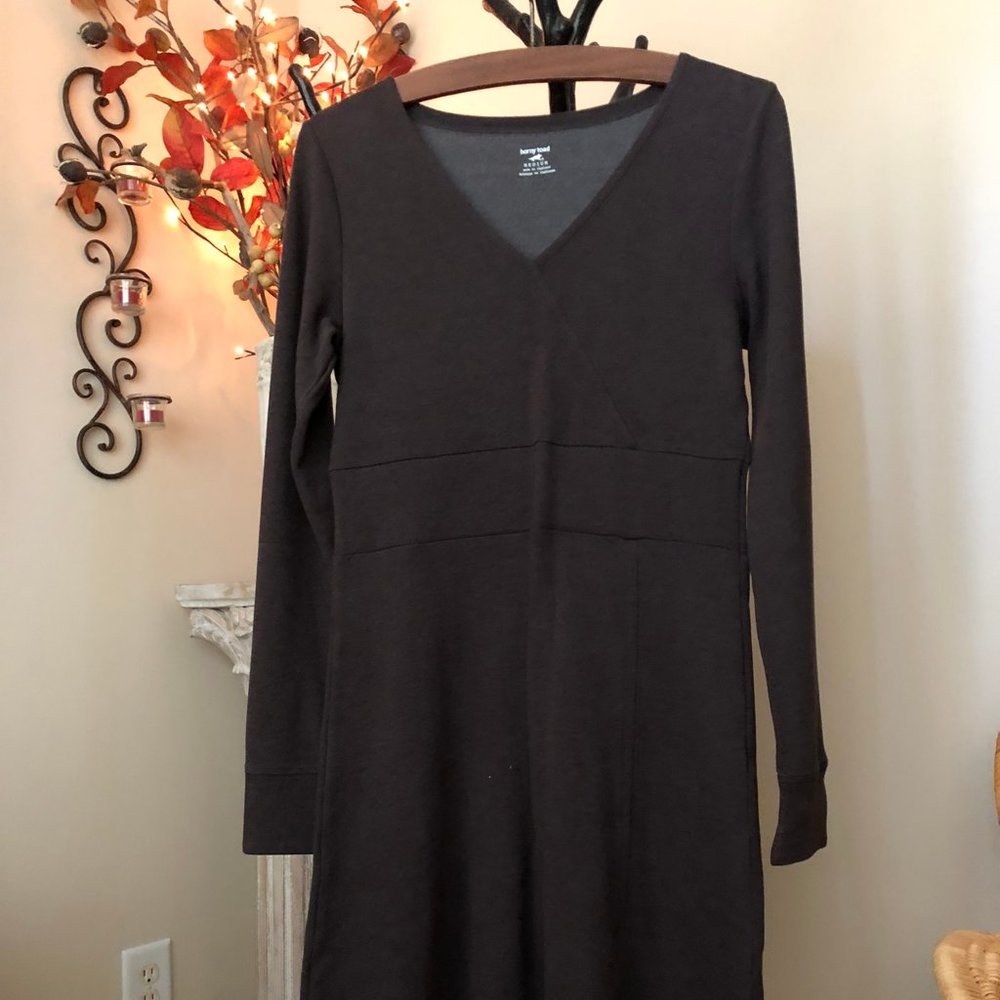 Horny Toad M medium gray warm long sleeved dress Toad&Co
